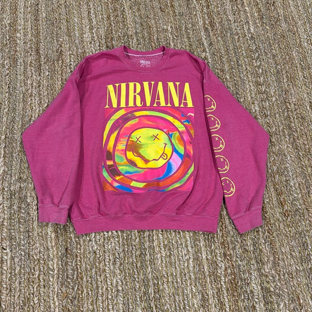 Urban Outfitters Oversized Nirvana Pink Sweatshirt Size S/M